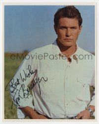 8y602 TOM BERENGER signed color 8x10 REPRO still 1990s waist-high portrait of the intense actor!