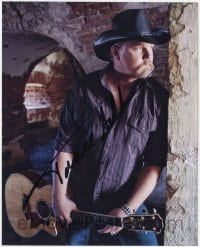 8y606 TRACE ADKINS signed color 8x10 REPRO still 2000s c/u of the country music singer w/guitar!