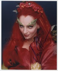 8y608 UMA THURMAN signed color 8x10 REPRO still 1990s great c/u as Poison Ivy in Batman & Robin!