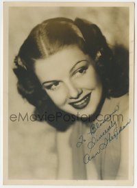 8y375 ANN SHERIDAN signed 5x7 fan photo 1940s great smiling portrait of the beautiful actress!