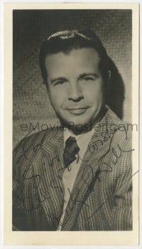 8y379 DICK POWELL signed 4x6 fan photo 1940s great head & shoulders portrait wearing suit & tie!
