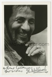 8y381 ELI WALLACH signed 4x6 fan photo 1980s smiling w/gold teeth he wore in The Magnificent Seven!