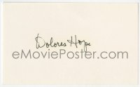 8y417 DOLORES HOPE signed 3x5 index card 1980s it can be framed & displayed with a repro still!