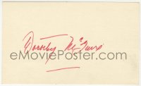8y418 DOROTHY MCGUIRE signed 3x5 index card 1970s it can be framed & displayed with a repro still!