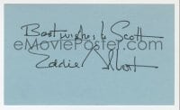 8y421 EDDIE ALBERT signed 3x5 index card 1980s it can be framed & displayed with a repro still!