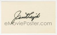 8y443 JANET LEIGH signed 3x5 index card 1980s it can be framed w/included REPRO Psycho still!