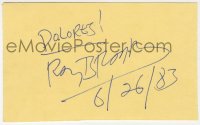 8y484 RAY BRADBURY signed 3x5 index card 1983 can be framed & displayed with a repro still!