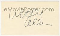 8y505 WOODY ALLEN signed 3x5 index card 1980s it can be framed & displayed with a repro still!