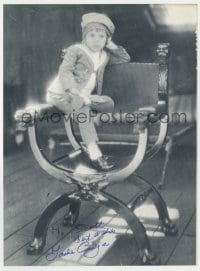 8y084 JACKIE COOGAN signed 8x11 book page 1980s cute portrait of the child star sitting on chair!
