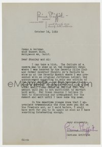 8y117 CORINNE GRIFFITH signed letter 1959 firing publicists Cowan & Berkman for doing a bad job!