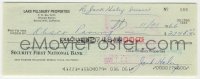 8y107 JACK HALEY signed 3x8 canceled check 1966 the Tin Man paid $2,748 to the Absco Paving company!
