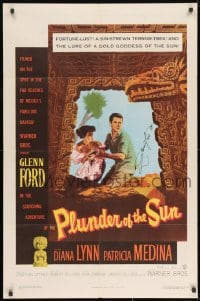 8y031 PLUNDER OF THE SUN signed 1sh 1953 by BOTH Glenn Ford AND Patricia Medina!