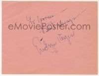 8y333 EVELYN KEYES signed 5x6 album page 1940s it can be framed & displayed with a repro still!