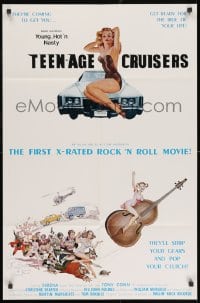 8y039 YOUNG HOT 'N' NASTY TEENAGE CRUISERS signed 23x35 1sh 1977 by director Johnny Legend!