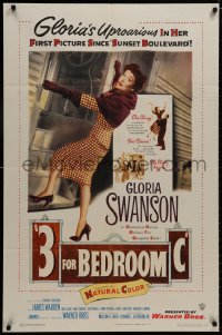 8z010 3 FOR BEDROOM C 1sh 1952 cool art of glamorous Gloria Swanson boarding train!