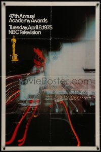 8z013 47TH ANNUAL ACADEMY AWARDS 1sh 1975 cool time lapse photo of Hollywood, art of the Oscar!