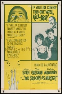 8z040 AND SUDDENLY IT'S MURDER 1sh 1964 Alberto Sordi, Vittorio Gassman, Silvana Mangano!