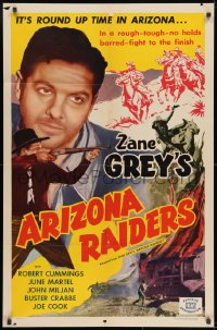 8z053 ARIZONA MAHONEY 1sh R1951 Zane Grey novel, it's round up time for the Arizona Raiders!