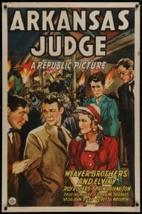 8z054 ARKANSAS JUDGE 1sh 1941 Weaver Bros & Elviry, Roy Rogers, Spring Byington!