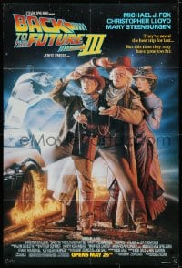 8z064 BACK TO THE FUTURE III advance DS 1sh 1990 Michael J. Fox, Chris Lloyd, Zemeckis, Drew art!