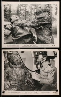 9a944 FIRST MAN INTO SPACE 2 8x10 stills 1959 w/great close up of wacky monster choking guy!