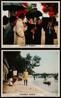 9a206 FUNNY FACE 2 color 8x10 stills 1957 Audrey Hepburn + Fred Astaire and Kay Thompson!
