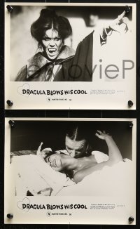 9a532 DRACULA BLOWS HIS COOL 8 8x10 stills 1982 wacky German vampire sexploitation movie!