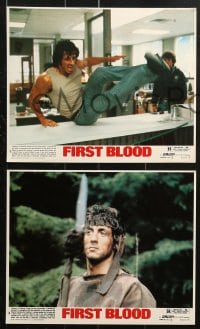 9a086 FIRST BLOOD 8 8x10 mini LCs 1982 Sylvester Stallone as John Rambo, Crenna, Brian Dennehy!