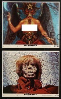 9a105 NECROMANCY 8 8x10 mini LCs 1972 Orson Welles, Pamela Franklin, wild occult horror images!