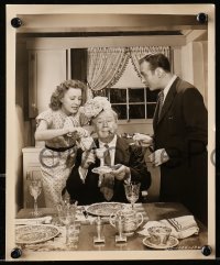9a992 TOGETHER AGAIN 2 8x10 stills 1944 Charles Boyer & Irene Dunne with Charles Coburn!