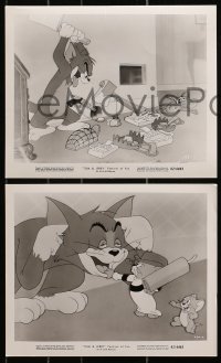 9a836 TOM & JERRY FESTIVAL OF FUN 4 8x10 stills 1962 violent cartoon images of Tom & Jerry!