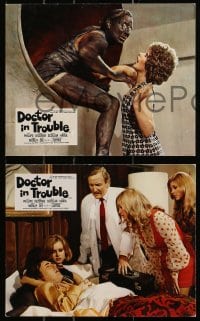 9a181 DOCTOR IN TROUBLE 4 color English FOH LCs 1972 Leslie Phillips, Harry Secombe, Morley!