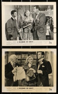 9a555 MILLIONAIRE FOR CHRISTY 8 English FOH LCs 1952 Fred MacMurray, pretty Eleanor Parker!