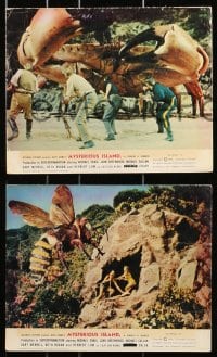 9a104 MYSTERIOUS ISLAND 8 color English FOH LCs 1961 Ray Harryhausen, Jules Verne sci-fi, cool images!