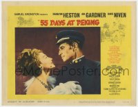 9b010 55 DAYS AT PEKING LC #3 1963 best close up of Charlton Heston & beautiful Ava Gardner!