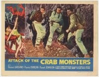 9b054 ATTACK OF THE CRAB MONSTERS LC 1957 Russell Johnson, Richard Garland & another trapped!