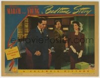 9b068 BEDTIME STORY LC 1941 Robert Benchley between Fredric March & sexy Loretta Young!