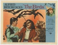 9b086 BIRDS LC #3 1963 Alfred Hitchcock, wonderful close image of terrified kids attacked by birds!
