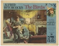 9b087 BIRDS LC #7 1963 Alfred Hitchcock, Rod Taylor & Tippi Hedren attacked inside house!