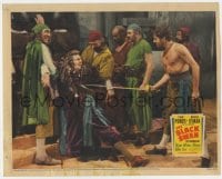 9b090 BLACK SWAN LC 1942 pirates hold George Zucco as Tyrone Power points his sword at him!
