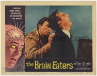 9b110 BRAIN EATERS LC #6 1958 AIP sci-fi, classic border art of girl's brain exploding!