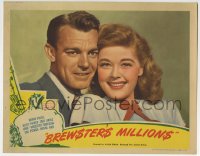 9b112 BREWSTER'S MILLIONS LC 1945 great smiling portrait of Dennis O'Keefe & Helen Walker!