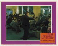 9b120 BULLITT LC #3 1968 crowd hits the floor as Steve McQueen draws his gun at airport!