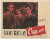 9b140 CASABLANCA LC #4 R1949 close up Ingrid Bergman between Humphrey Bogart & Paul Henreid!