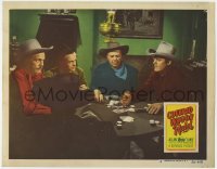 9b175 COVERED WAGON RAID LC #6 1950 Allan Rocky Lane keeps his gun handy while gambling at poker!