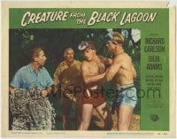 9b179 CREATURE FROM THE BLACK LAGOON LC #3 1954 barechested divers Richard Carlson & Denning!