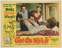 9b208 DENTIST ON THE JOB LC #3 1963 sexy Shirley Eaton helps remove man's pants, Get On With It!