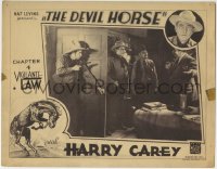 9b213 DEVIL HORSE chapter 4 LC 1932 bad guy holding gun behind door by Harry Carey, Vigilante Law!