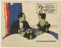9b234 DON'T CALL IT LOVE LC 1923 close up of Jack Holt & pretty Agnes Ayres sitting at table!