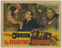 9b259 FIGHTING GRINGO LC 1939 George O'Brien flirts with pretty Lupita Tovar in stagecoach!